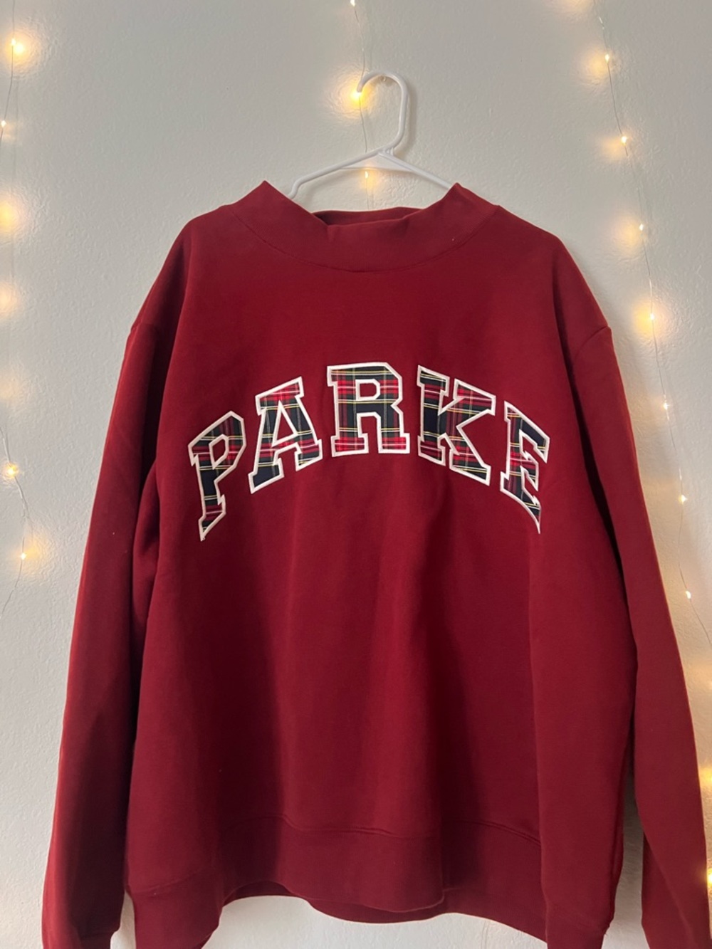 EXCLUSIVE Parke Holiday Plaid Mockneck in Maroon/Red XXL